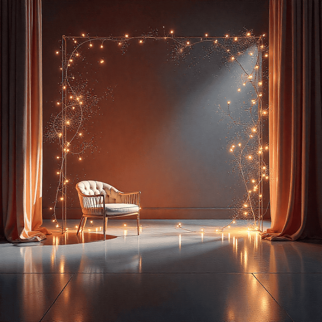 Detailed view of decorative materials and textures